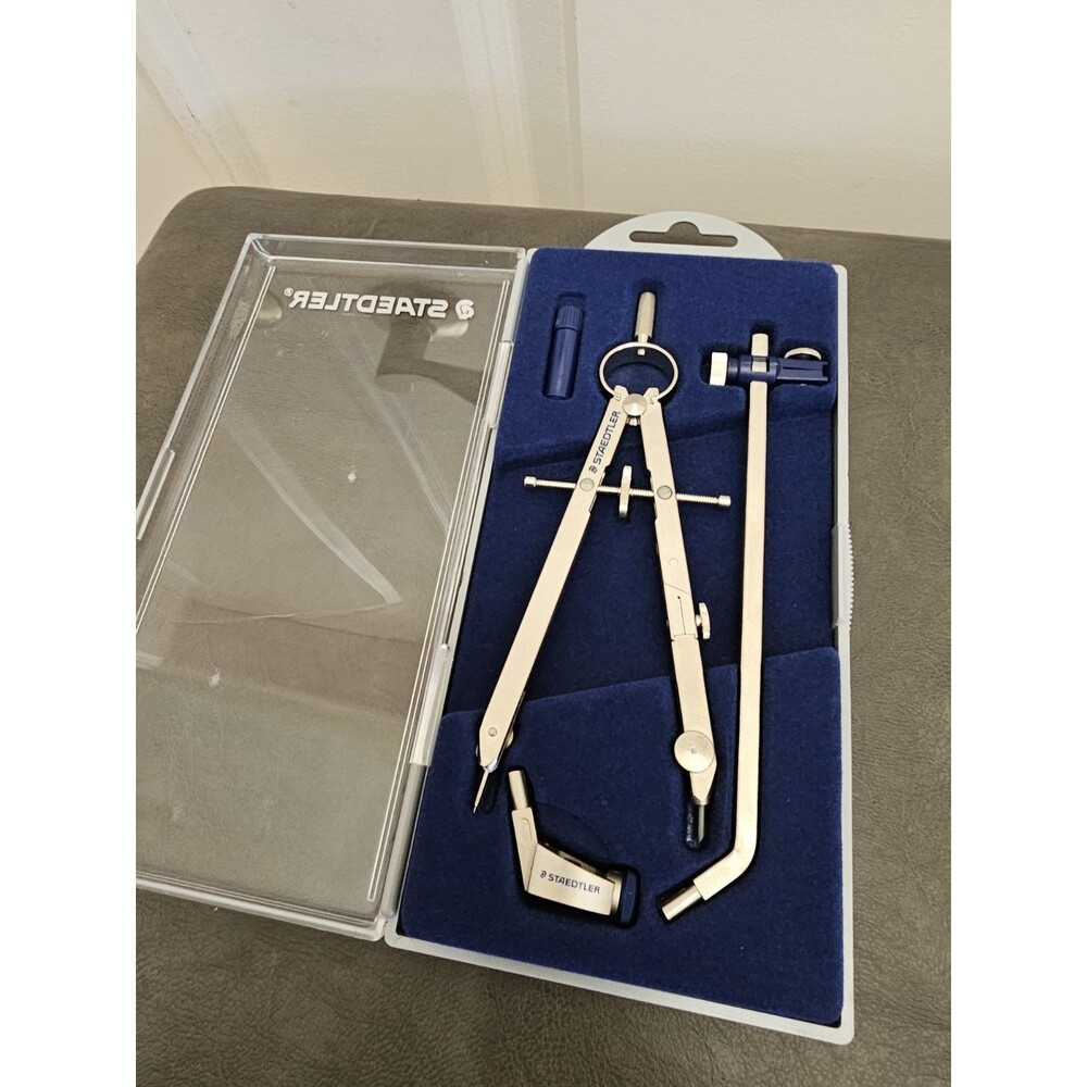 STAEDTLER Precision Drafting Compass Geometry Math Set with Case - Picture 2 of 6